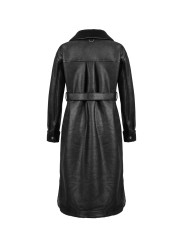 Abrigo negro reversible de mujer